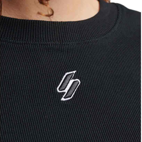 Superdry Γυναικεία κοντομάνικη μπλούζα Organic Cotton Essential Fitted Crop T-Shirt